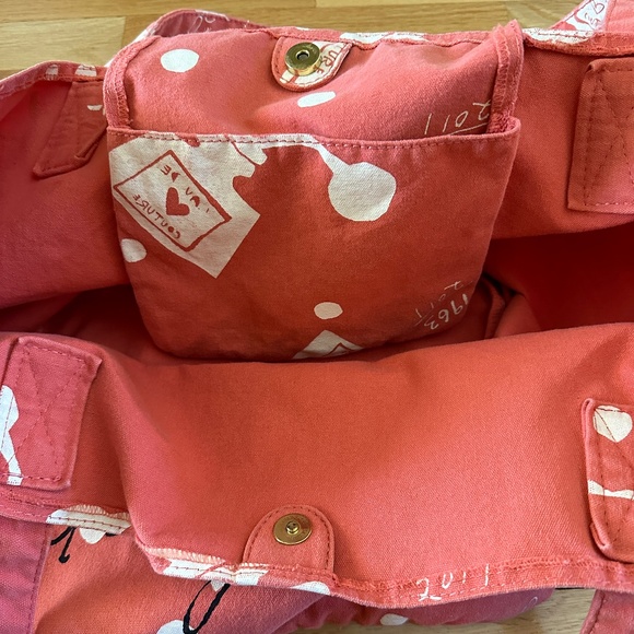 Juicy Couture Y2K Tote Bag Orange Pink Canvas Bag - Picture 8 of 16